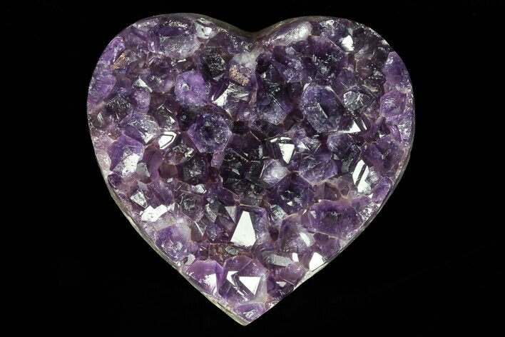 Sparkling Amethyst Crystal Heart - Uruguay #76767
